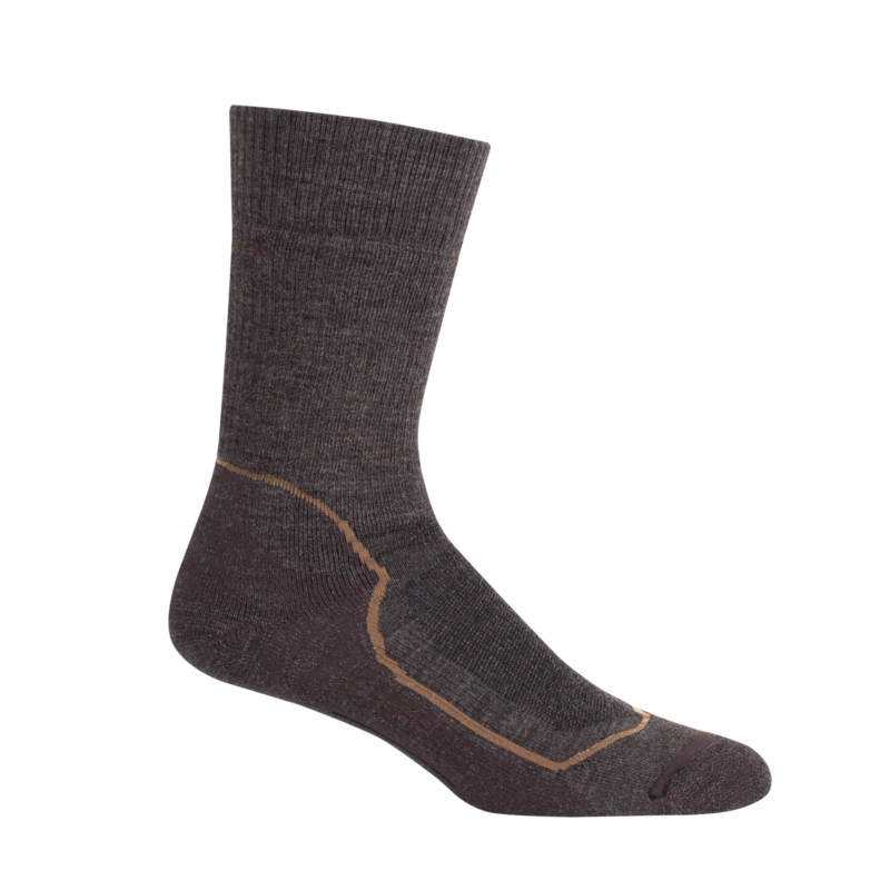 Icebreaker Hike Heavy Crew earthen heather/bark/dark straw L