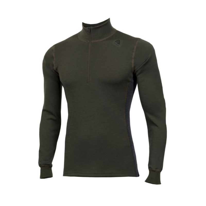 Aclima Warmwool 200 Mock Neck Zip olive marengo L