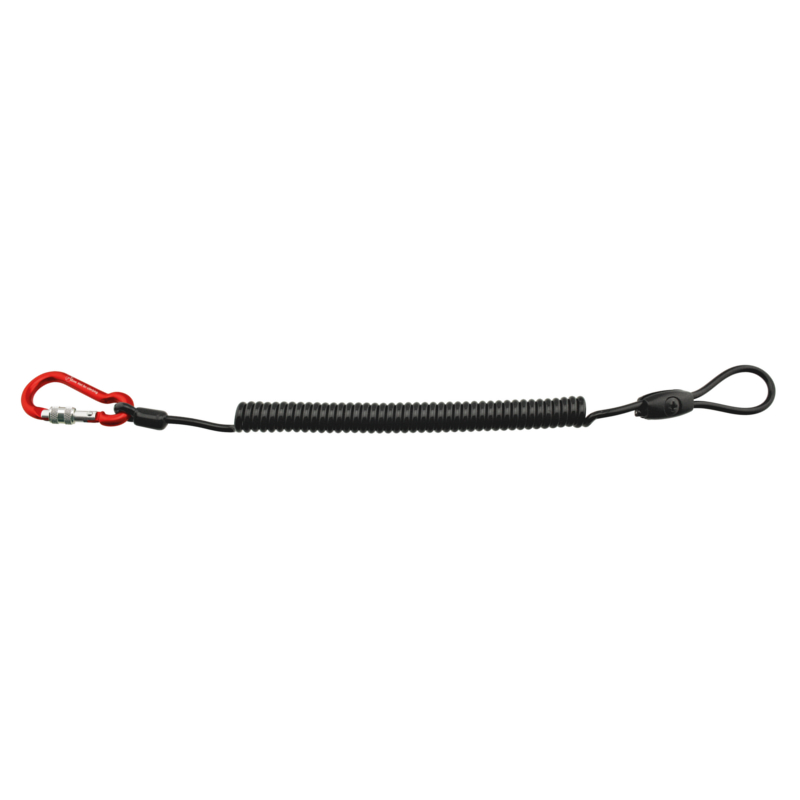 Aliens Spiralkabel 4mm schwarz mit Minikarabiner Schraube schwarz und Verschluss