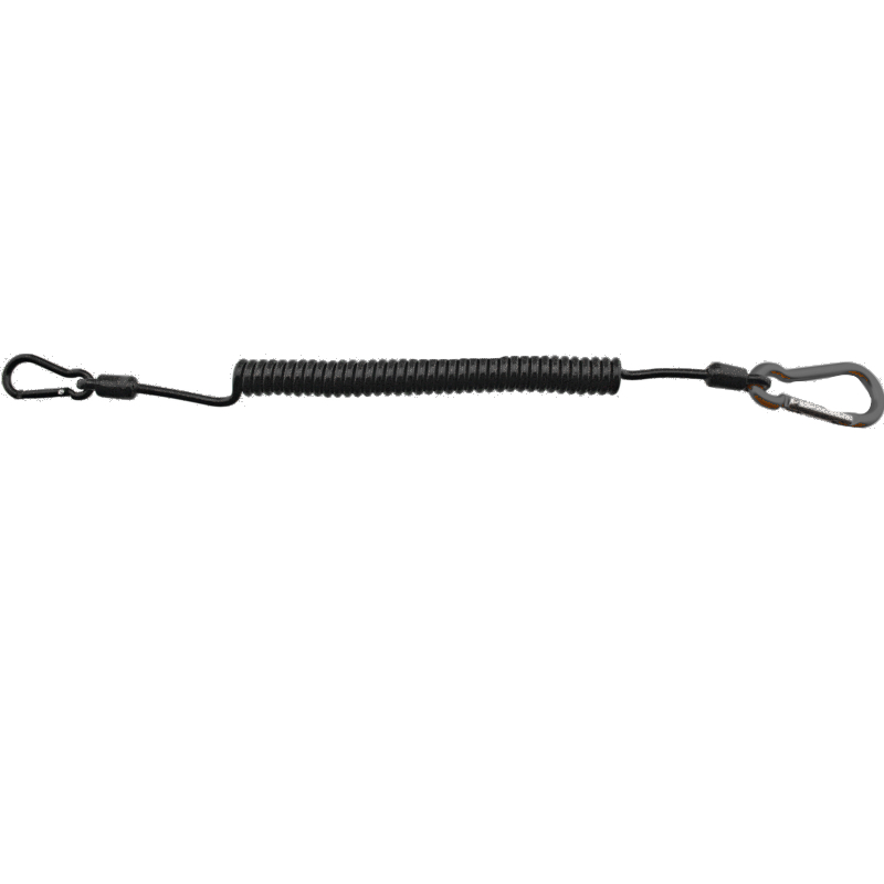 Aliens Spiralkabel 4mm schwarz mit zwei Minikarabinern Schnapper
