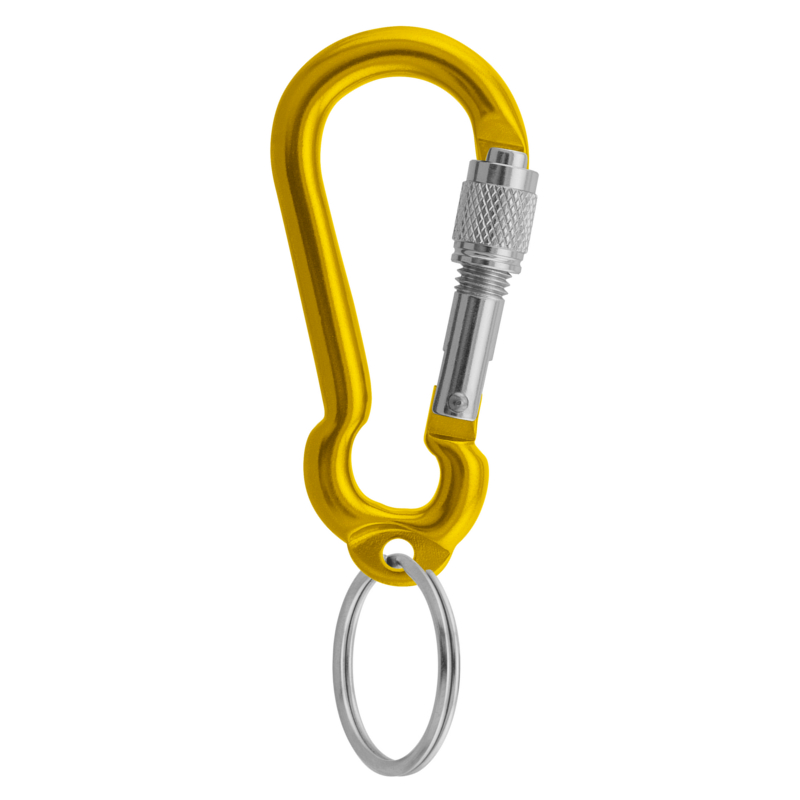 Aliens Karabiner Mini Screw Ring 6 cm gelb Schlüsselring Schraubverschluß