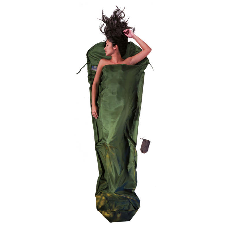 Cocoon MummyLiner Seide dark olive green 241 x 90/56cm