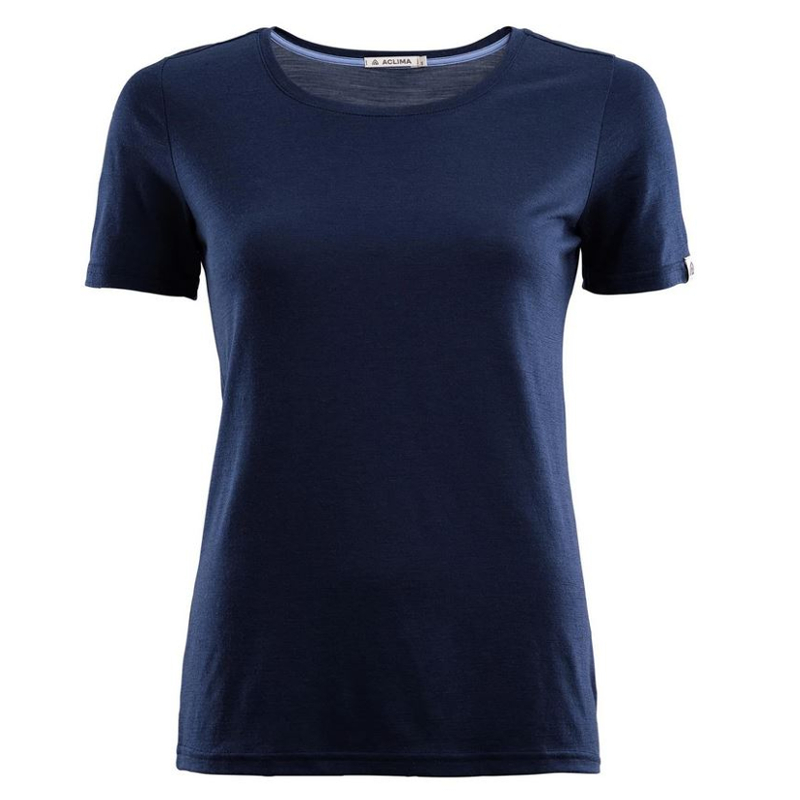 Aclima Lightwool T Shirt Round Neck Women navy blazer L