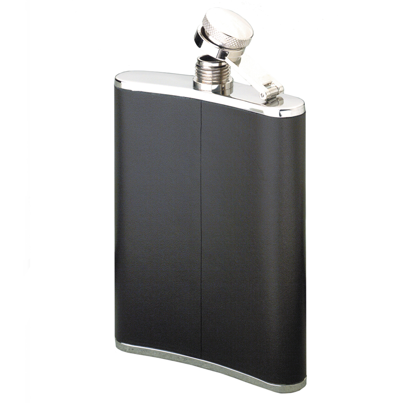 Basic Nature Flachmann 180 ml Leder eckig