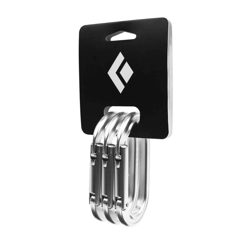 Black Diamond Oval Keylock Karabiner 3 Pack polished