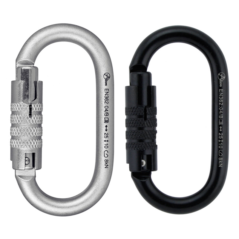 Aliens Karabiner Stahl Total Oval Trilock Keylock