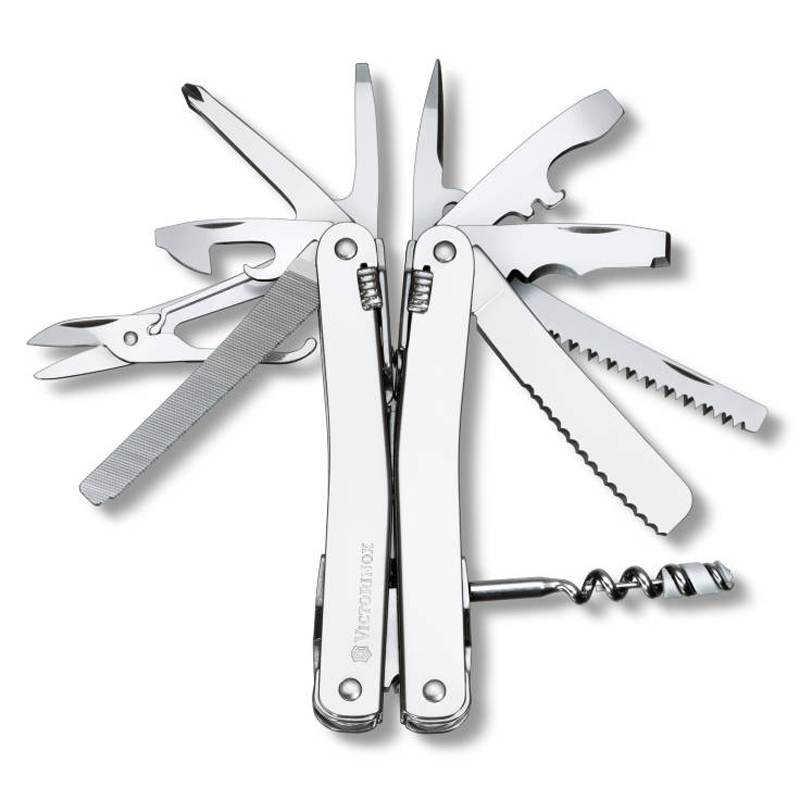 Victorinox SwissTool Spirit X Plus Ratched in Lederetui (3.0236.L)
