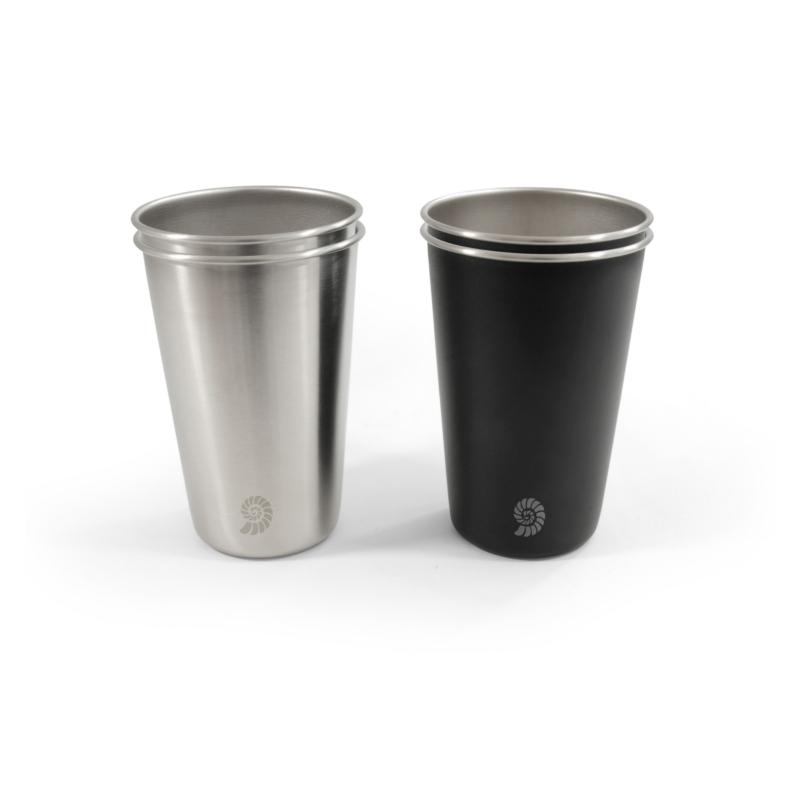 Origin Outdoors Edelstahl Becher Set Livingstone 4 Stück 0,475 Liter