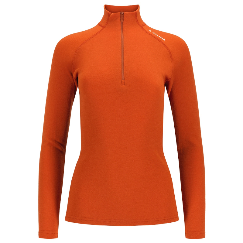 Aclima Warmwool 200 Mock Neck Zip Women gold flame L