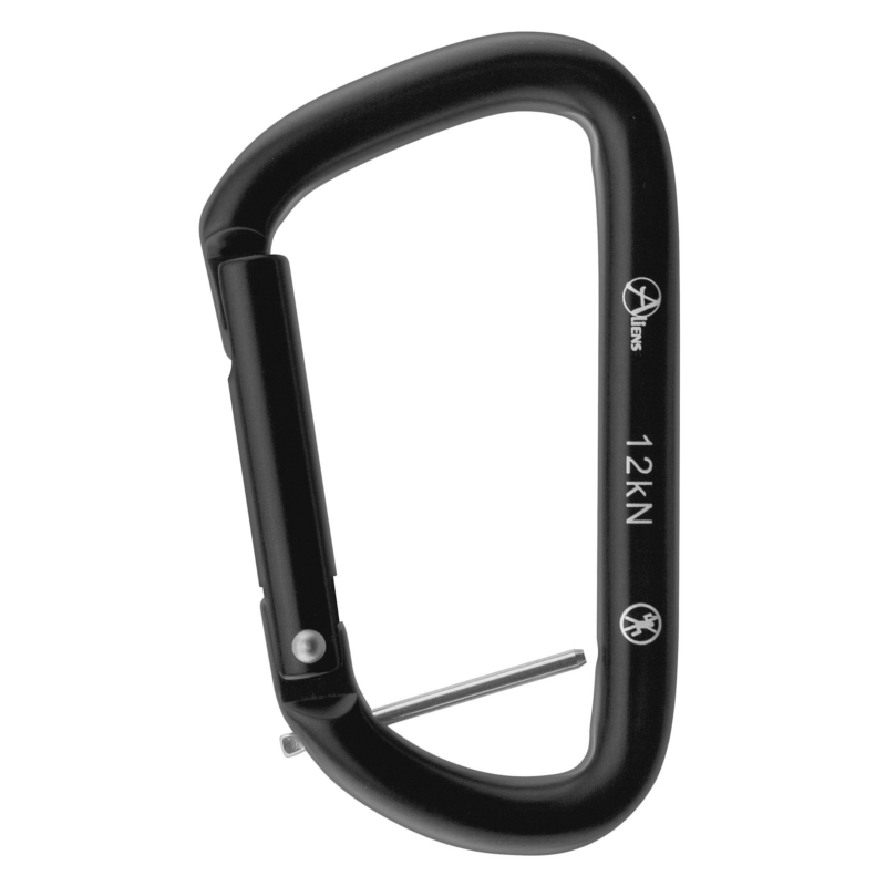 Aliens Karabiner Accessory D mit Pin 12 kN Straight schwarz