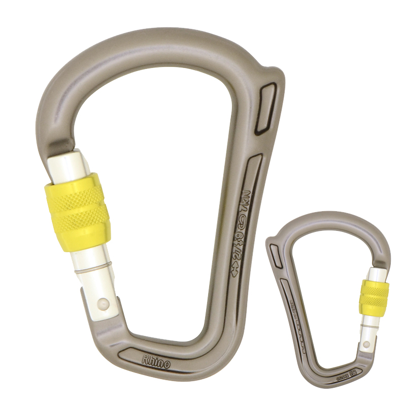 DMM Rhino Karabiner Screwgate titanium/lime