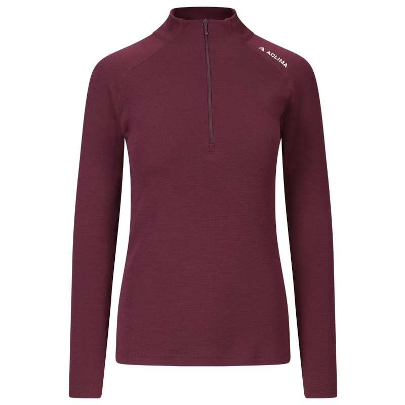 Aclima Warmwool 200 Mock Neck Zip Women fig M